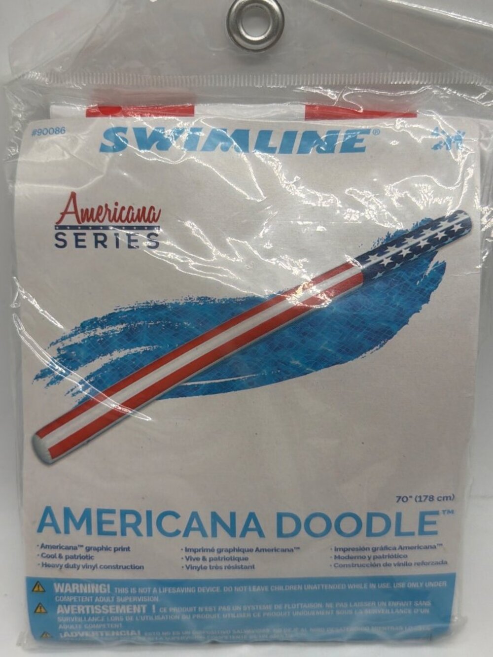 Americana Doodle Swimline 70" Inflatable Pool Float Heavy Duty Vinyl Patriotic G